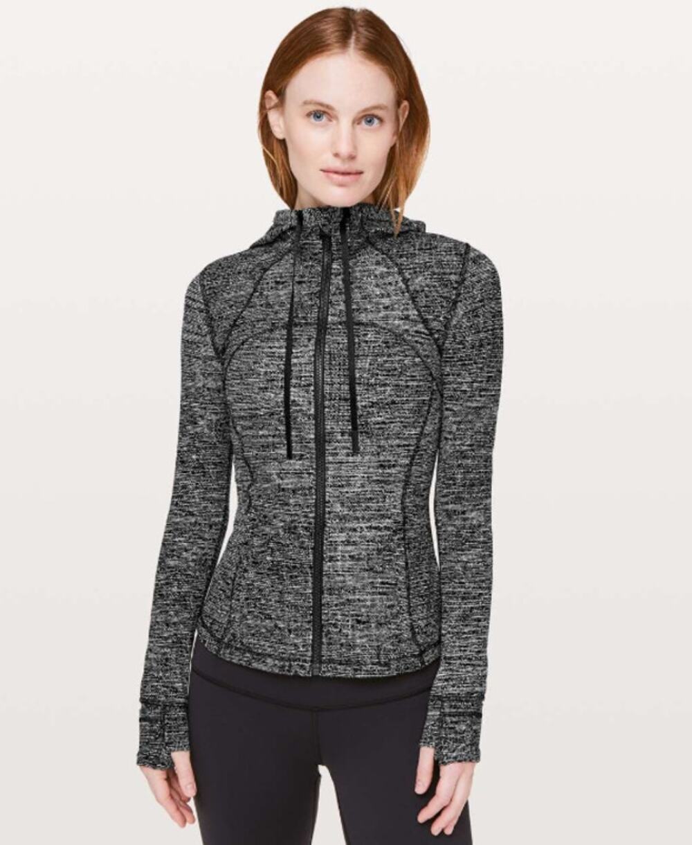 LULULEMON Women's Hooded Define Jacket *Nulu Size 10 Twillines White Black